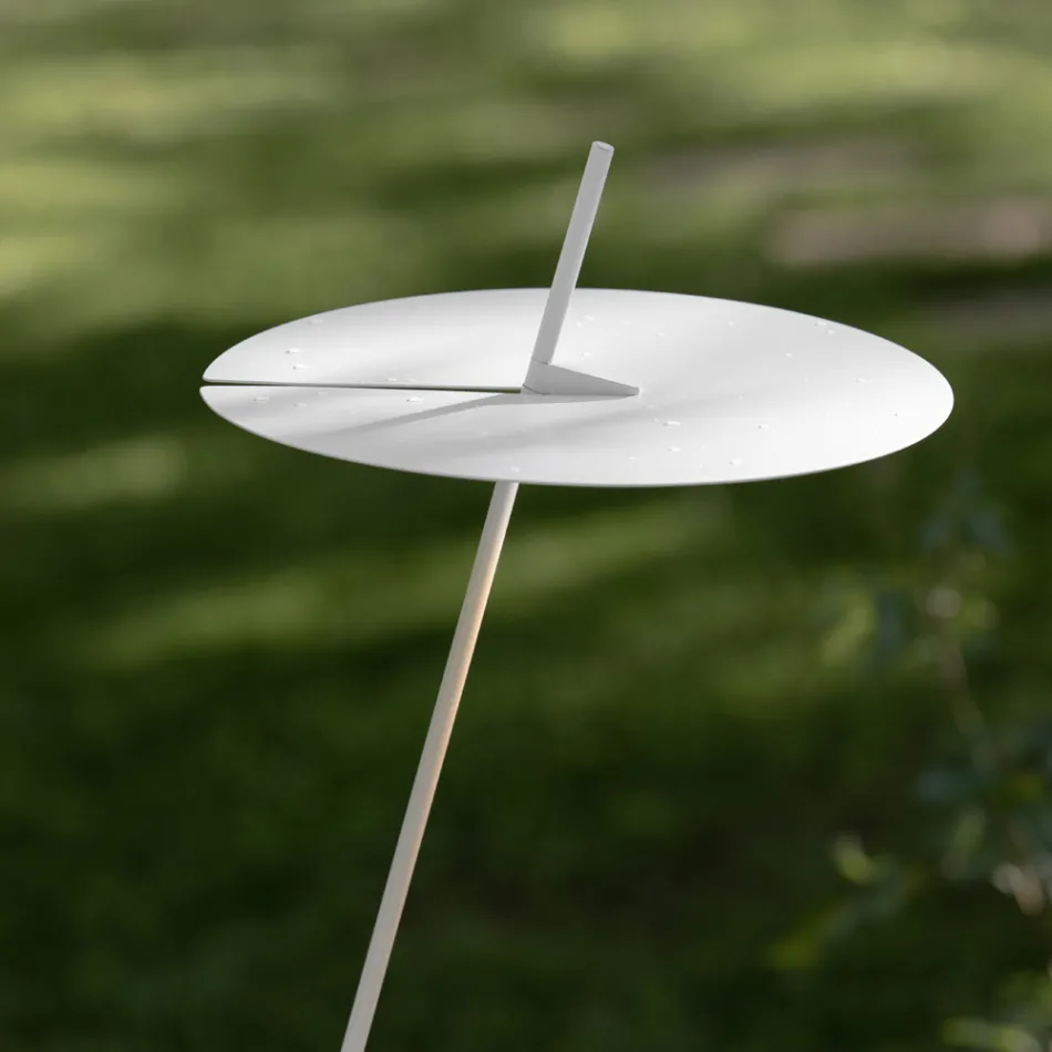 Garden Floor Lamp Aluminium White Design with Water Lily Leaf - Cipriam Viadurini