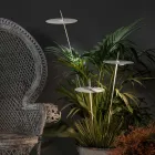 Garden Floor Lamp Aluminium White Design with Water Lily Leaf - Cipriam Viadurini