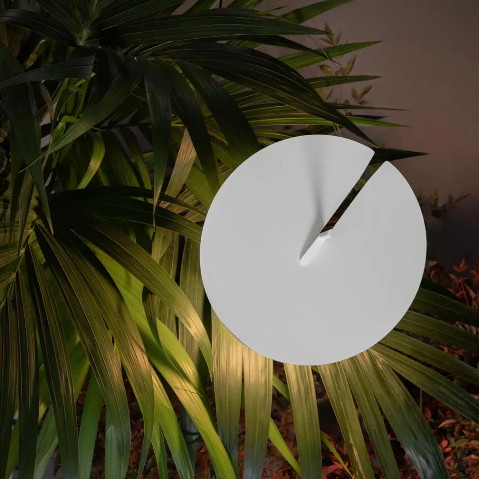 Garden Floor Lamp Aluminium White Design with Water Lily Leaf - Cipriam Viadurini