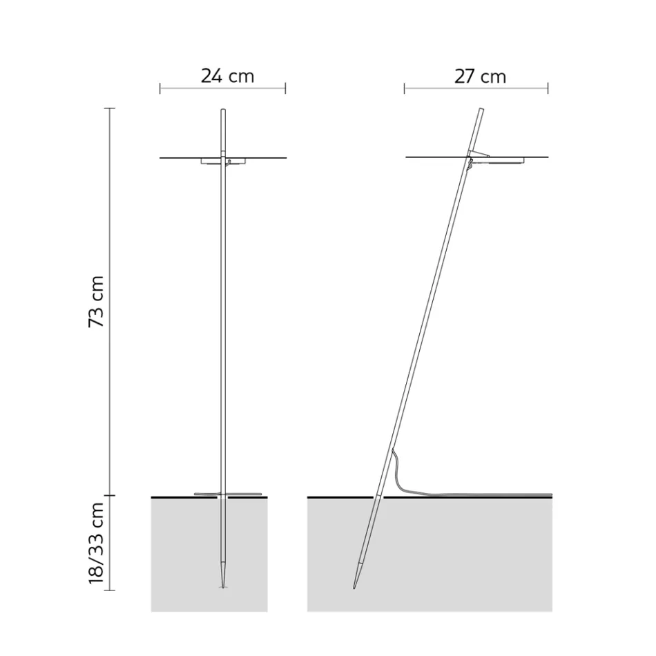 Garden Floor Lamp Aluminium White Design with Water Lily Leaf - Cipriam Viadurini