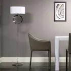 Floor lamp in steel with white lampshade Hmax 149,5cm Moon Viadurini