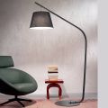 Metal Floor Lamp with Fabric Covered Lampshade - Rivella