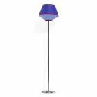 Floor Lamp in Chromed Metal with Fabric Lampshade Made in Italy - Soya Viadurini