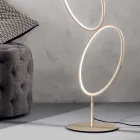 Gold Finish Metal Floor Lamp with Dimmable LED - Raissa Viadurini