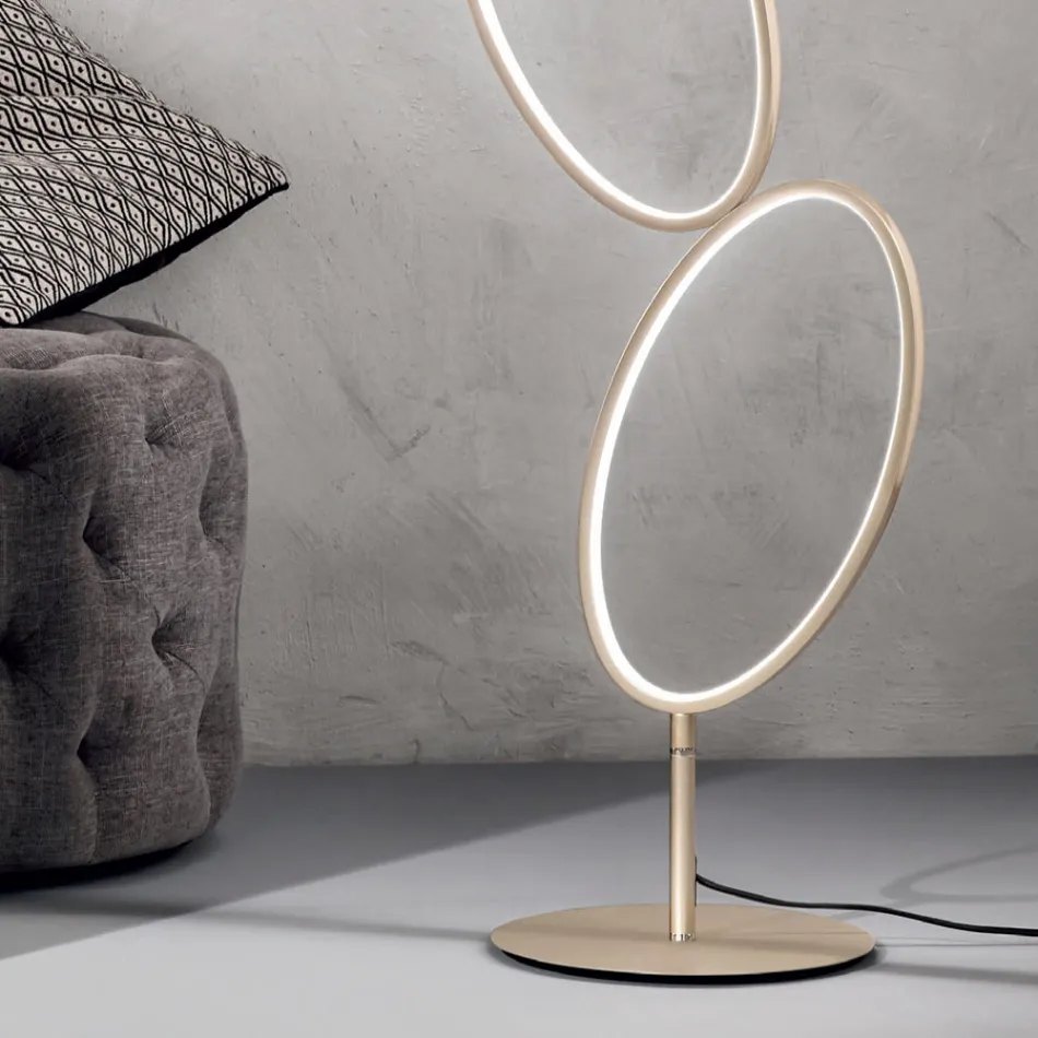Gold Finish Metal Floor Lamp with Dimmable LED - Raissa Viadurini