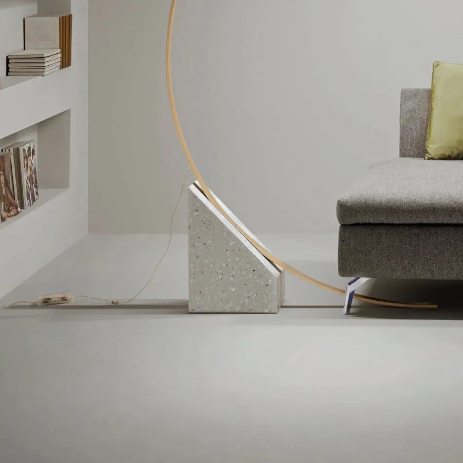 Floor Lamp in Painted Metal with Dimmable LED Light - Eucalyptus Viadurini