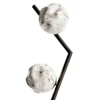 Floor Lamp in Dark Brass and Stone Glass Made in Italy - Bottega Viadurini