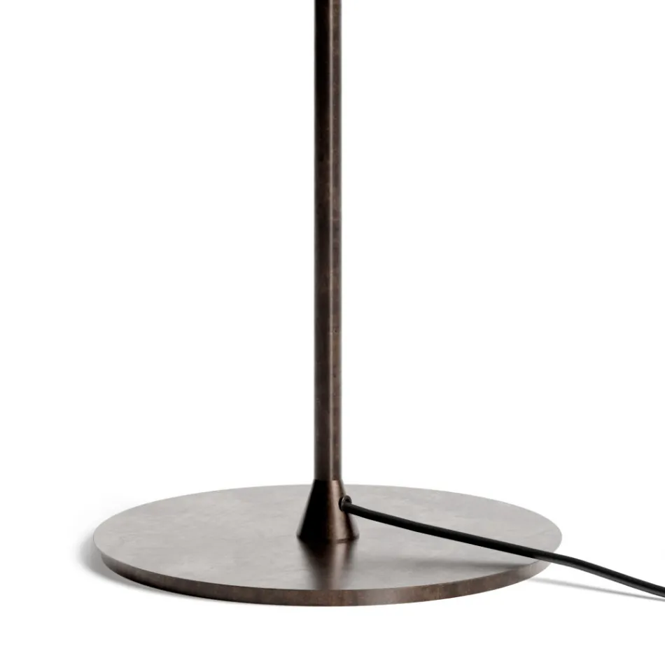 Floor Lamp in Dark Brass and Stone Glass Made in Italy - Bottega Viadurini