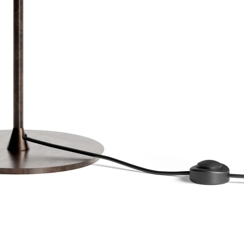 Floor Lamp in Dark Brass and Stone Glass Made in Italy - Bottega Viadurini