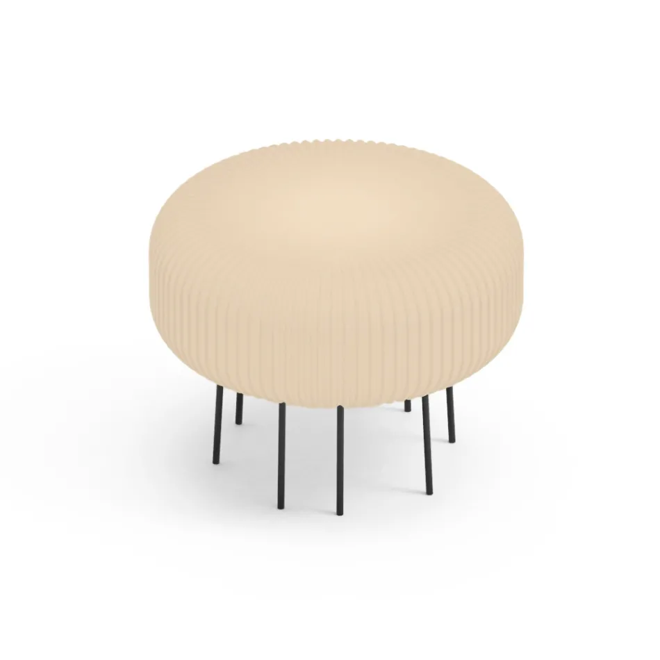 Alabaster Polyethylene Outdoor Floor Lamp Made in Italy - Disco Viadurini