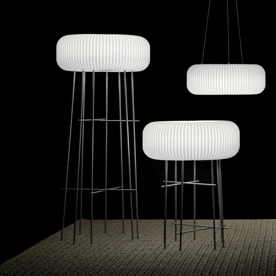 Floor Lamp in Polyethylene in Different Sizes - Disco Viadurini