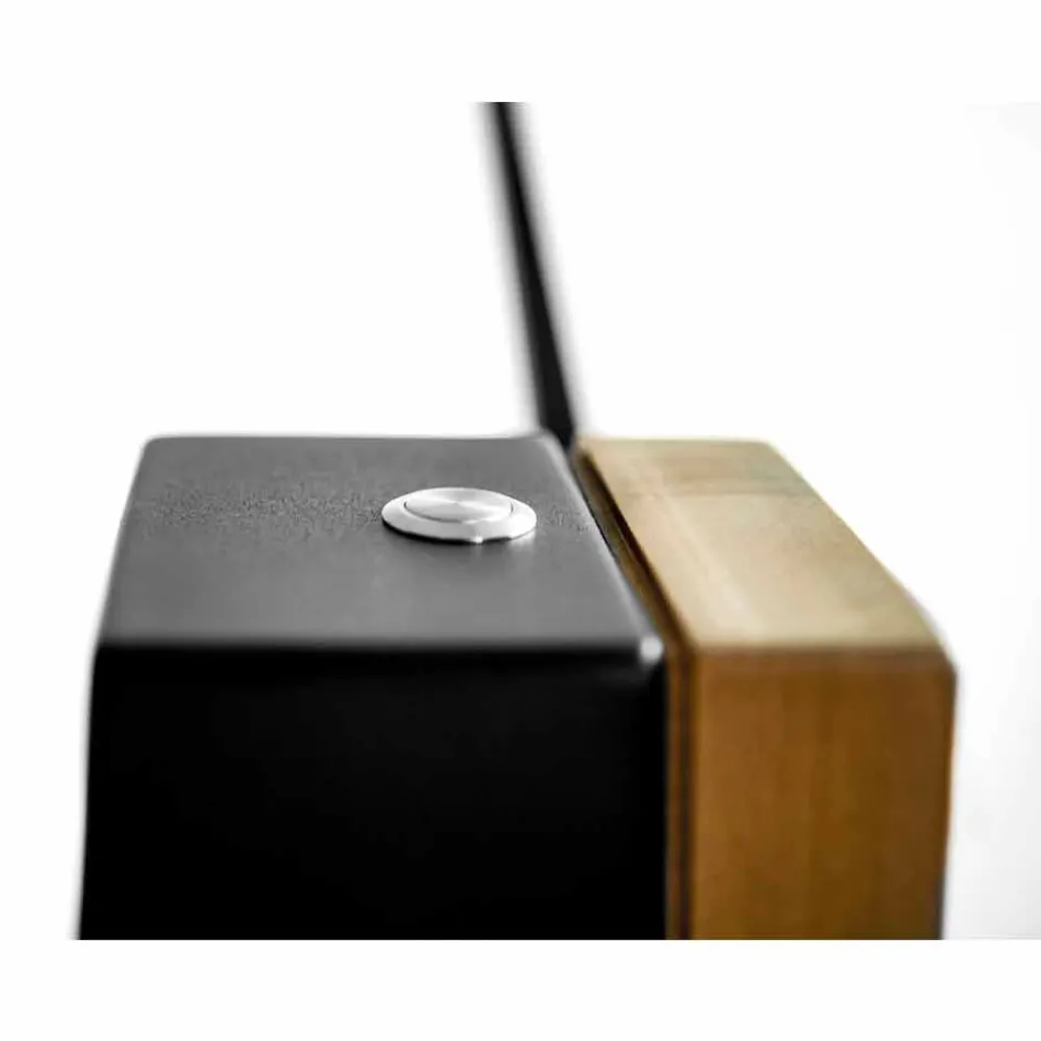 Floor Lamp in Solid Oak and Steel Made in Italy, Precious - Calisto Viadurini