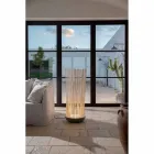 Led Floor Lamp in Grey Technopolymer and White Pvc Rods - Touch Viadurini