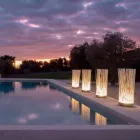 Led Floor Lamp in Grey Technopolymer and White Pvc Rods - Touch Viadurini