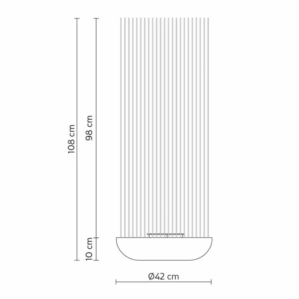 Led Floor Lamp in Grey Technopolymer and White Pvc Rods - Touch Viadurini