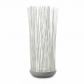 Led Floor Lamp in Grey Technopolymer and White Pvc Rods - Touch