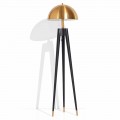 Modern Floor Lamp in Metal and Brushed Brass Made in Italy - Peter