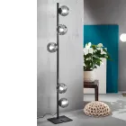 Modern Floor Lamp in Black or Gold Metal and Blown Glass - Birga Viadurini