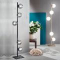 Modern Floor Lamp in Black or Gold Metal and Blown Glass - Birga
