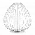 Floor or Support Lamp in White or Bronze Metallic Wire - Lantern