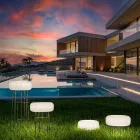Disco Outdoor Floor Lamp in White Polyethylene Made in Italy Viadurini