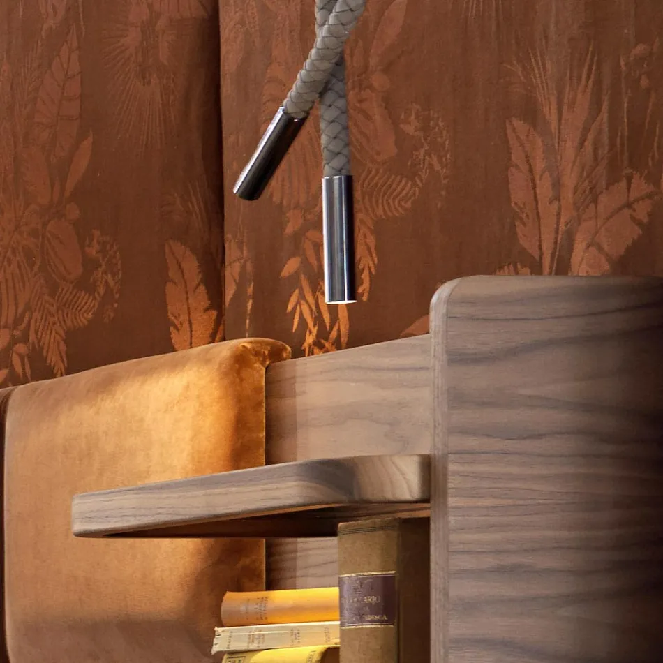 Grilli Snake leather and metal design lamp 100 % made in Italy Viadurini