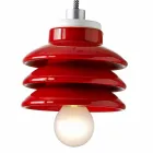 Design pendant lamp in red ceramic made in Italy Asia Viadurini