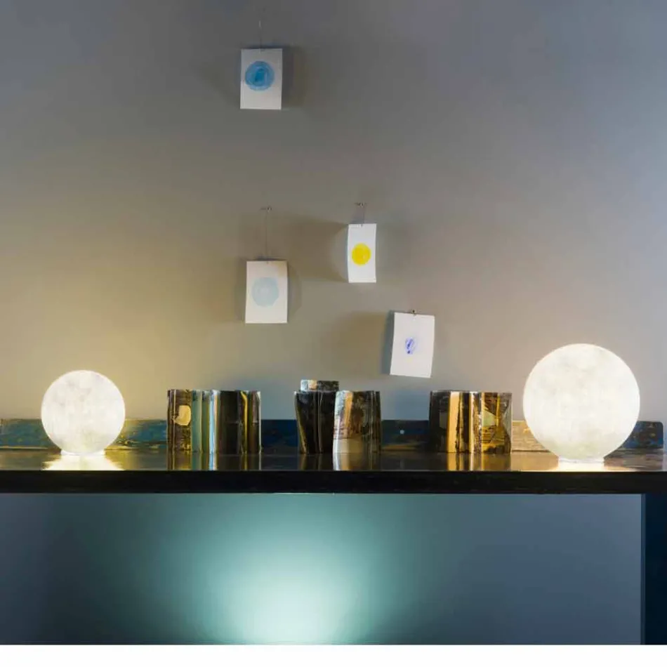 In-es.artdesign T.moon design table lamp in nebulite white Viadurini