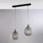 Atlas Glass Metal Design Lamp with Crystal Pendants Viadurini