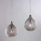 Atlas Glass Metal Design Lamp with Crystal Pendants Viadurini