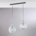 Atlas Glass Metal Design Lamp with Crystal Pendants Viadurini