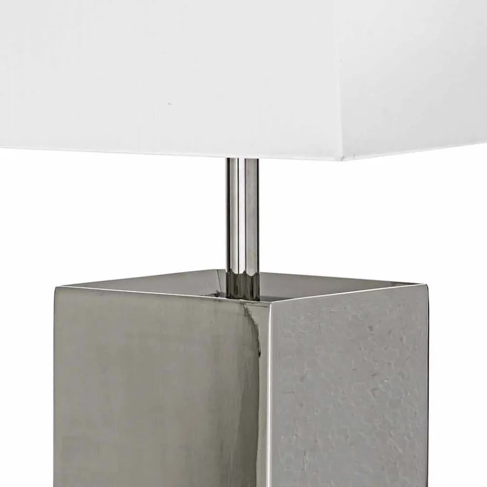 Modern table lamp in steel and white Renna lampshade Viadurini