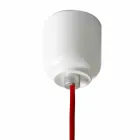 Suspended design lamp in ceramic and aluminium made in Italy Asia Viadurini