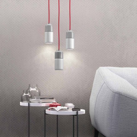 Suspended design lamp in ceramic and aluminium made in Italy Asia Viadurini