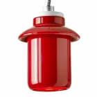 Design lamp suspended in red ceramic made in Italy Asia Viadurini
