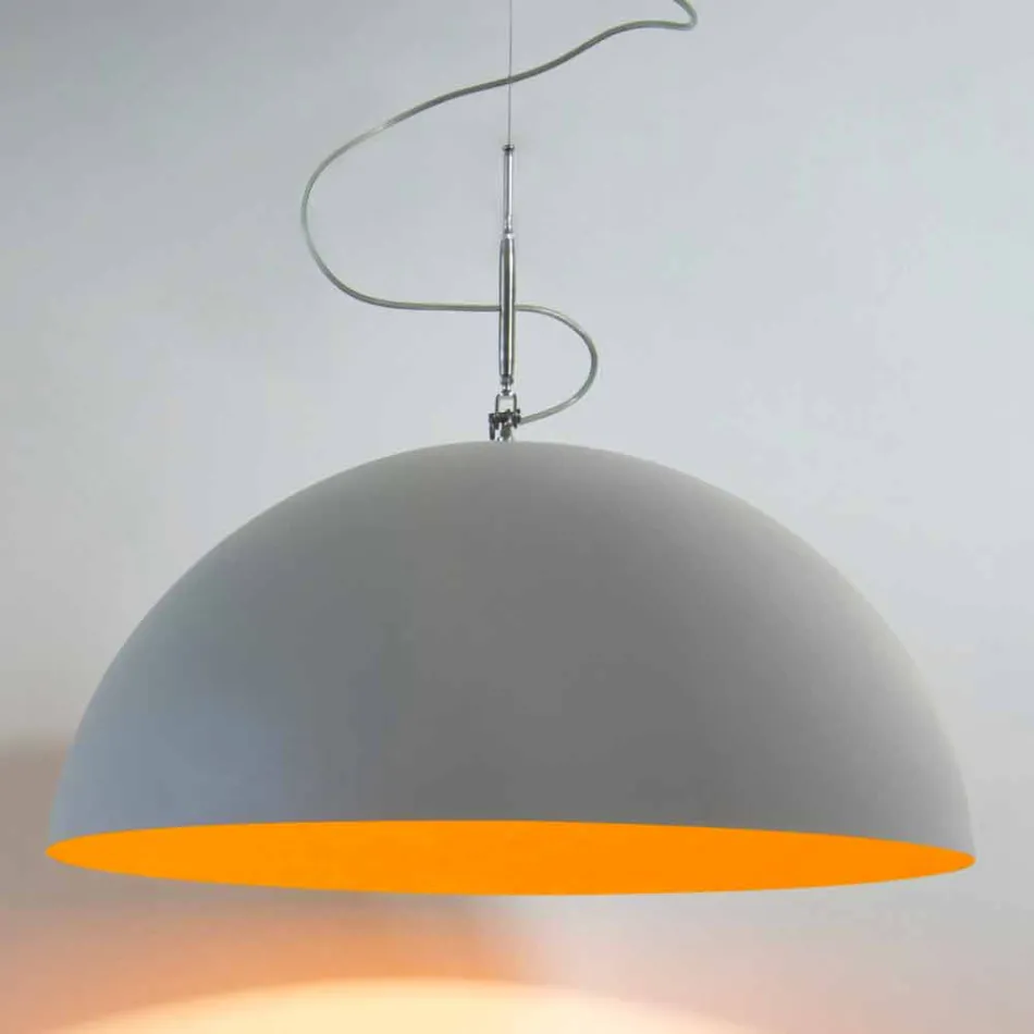 Suspended design lamp In-es.artdesign Mezza Luna Cement varnish Viadurini