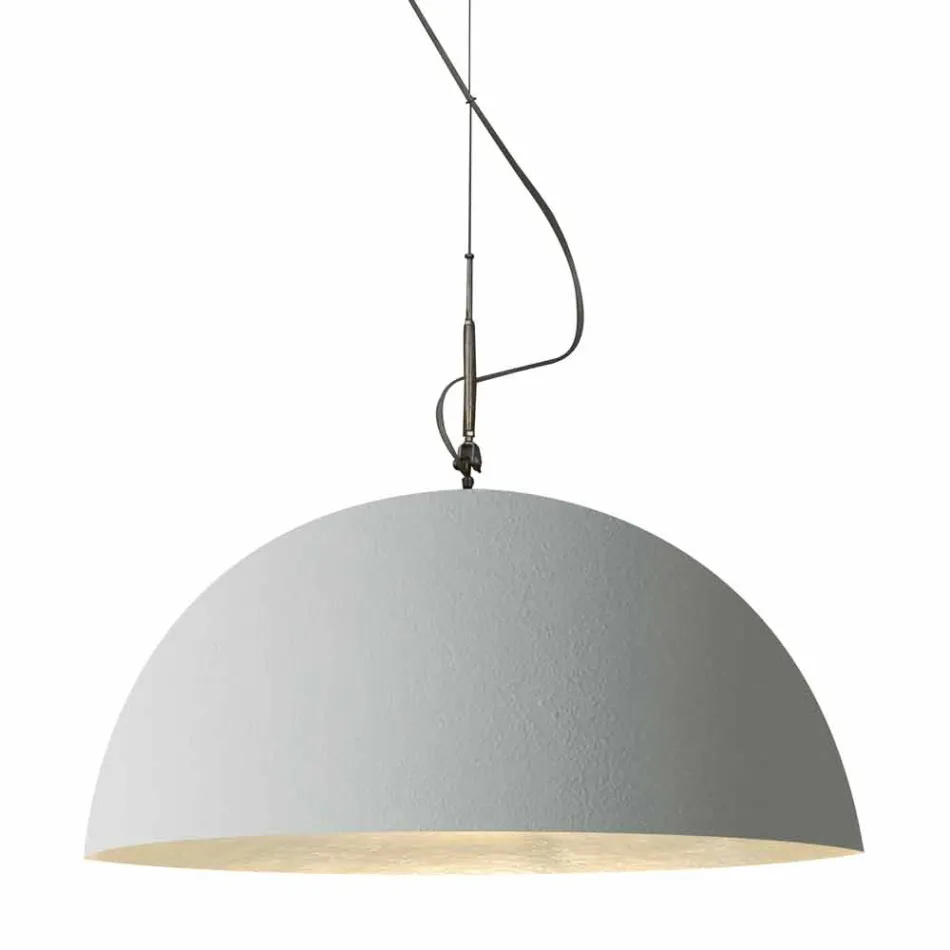Suspended design lamp In-es.artdesign Mezza Luna Cement varnish Viadurini