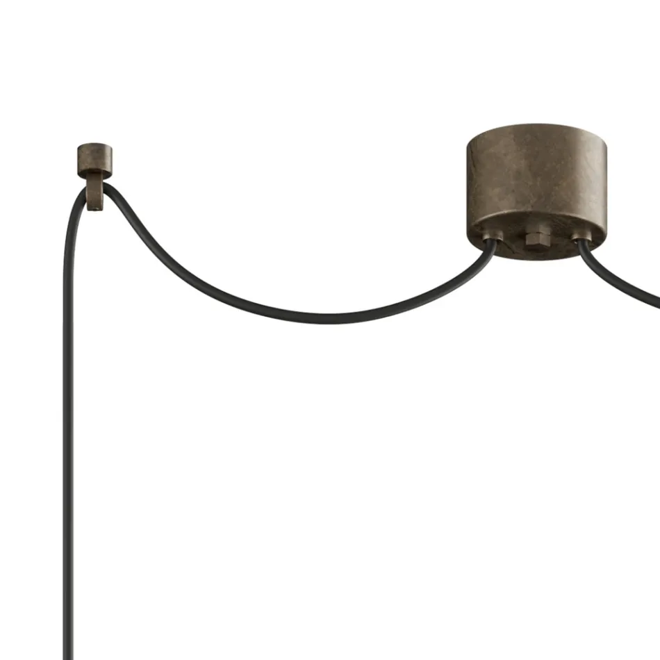Double Pendant Lamp in Iron and Glass Made in Italy - Cloudy Viadurini