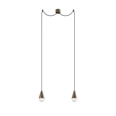 Double Pendant Lamp in Iron and Glass Made in Italy - Cloudy Viadurini