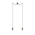 Double Pendant Lamp in Iron and Glass Made in Italy - Cloudy