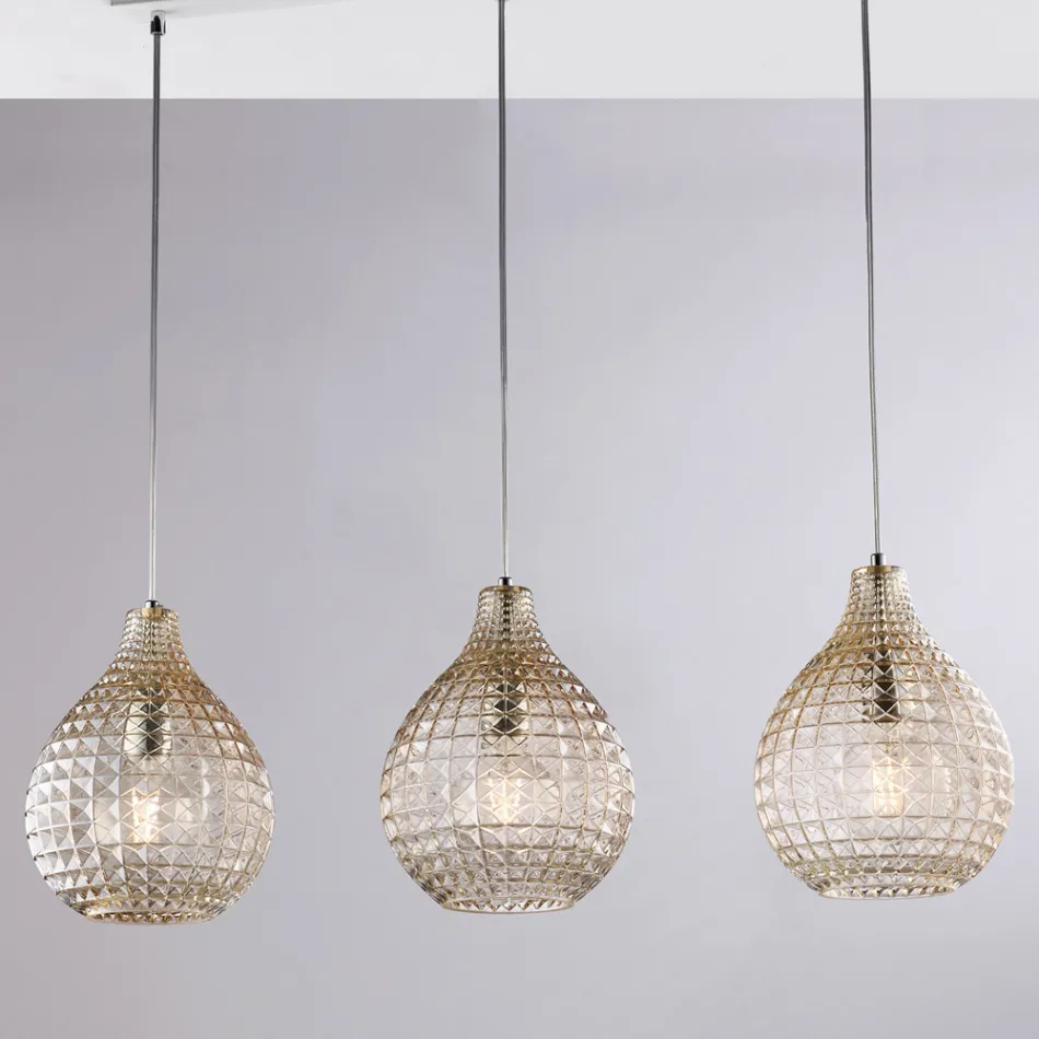 Elegant Glass and Metal Lamp Made in Italy for Refined Interiors - Atlas Viadurini