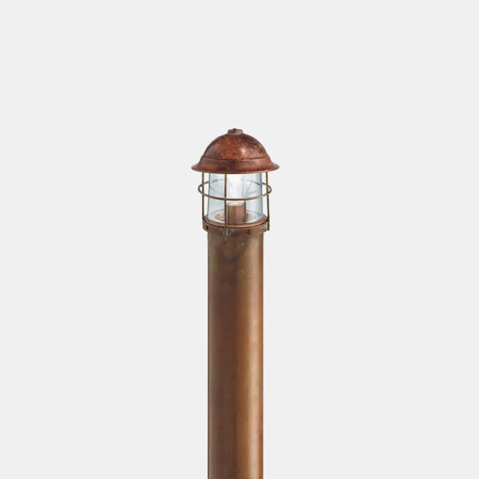 Outdoor Garden Bollard Lamp in Brass, Copper and Glass - Garden by Il Fanale Viadurini
