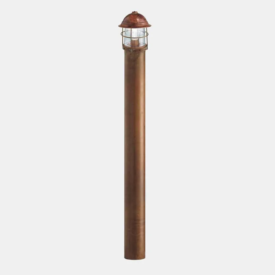 Outdoor Garden Bollard Lamp in Brass, Copper and Glass - Garden by Il Fanale Viadurini
