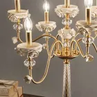 Flambeaux 7 Lights Classic Lamp in Porcelain and Blown Glass - Eteria Viadurini