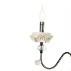 Flambeaux 7 Lights Classic Lamp in Porcelain and Blown Glass - Eteria Viadurini
