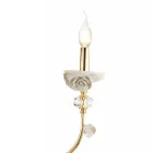 Flambeaux 7 Lights Classic Lamp in Porcelain and Blown Glass - Eteria Viadurini