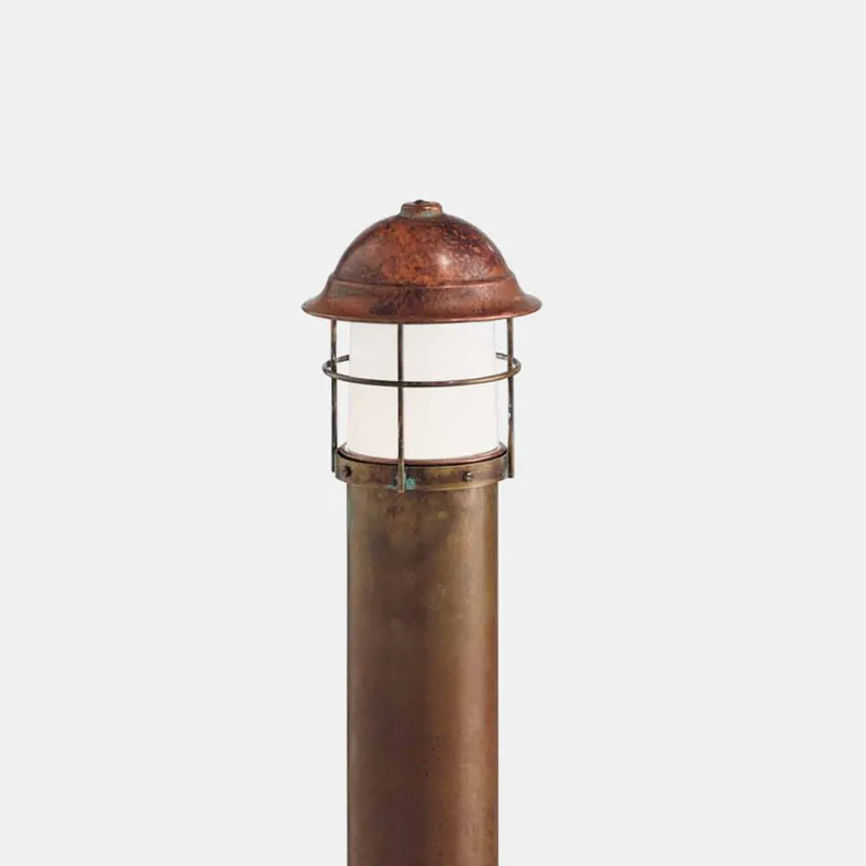 Garden Lamp Bollard in Copper, Brass and Glass 2 Sizes - Garden by Il Fanale Viadurini