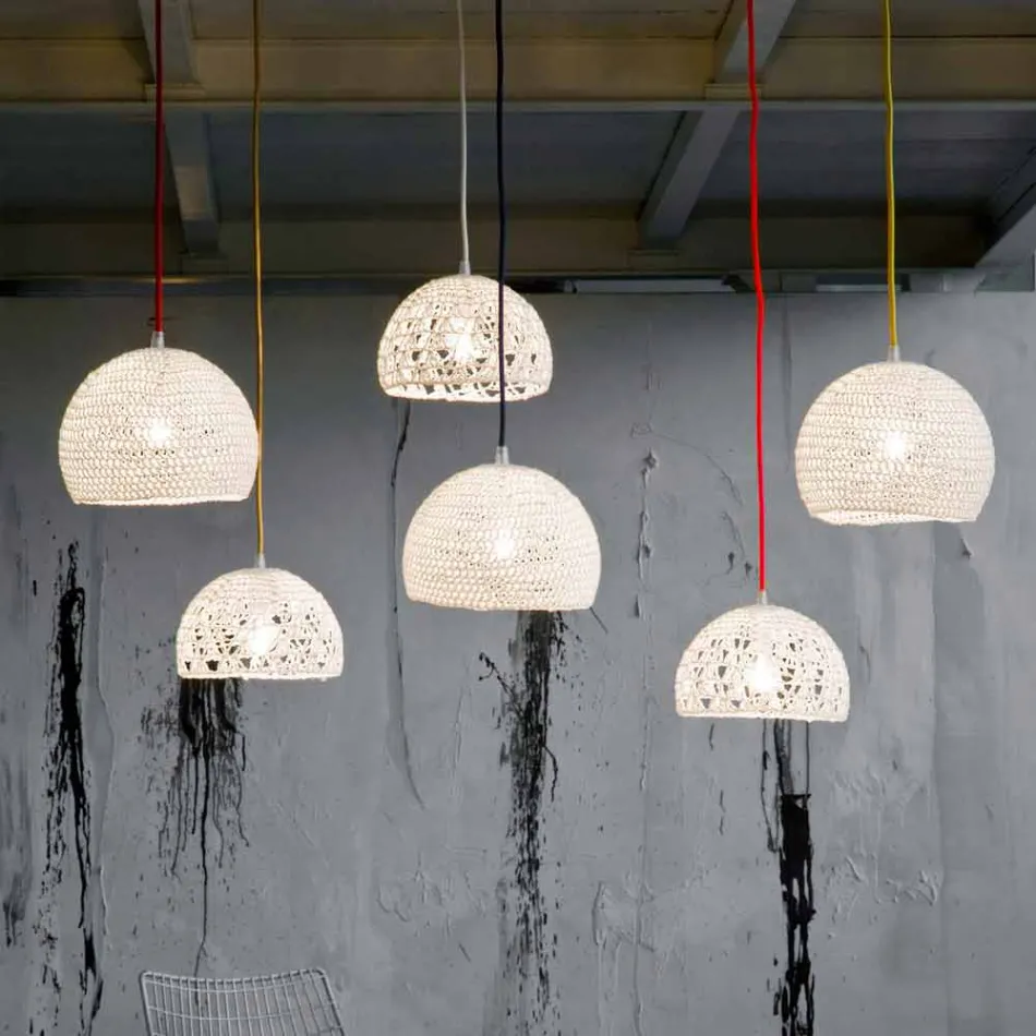 Suspended lamp in cotton and viscose In-es.artdesign Modern texture Viadurini