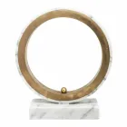 Lamp in White Carrara Marble and Brass Made in Italy 2 Dimensions - Nazife Viadurini