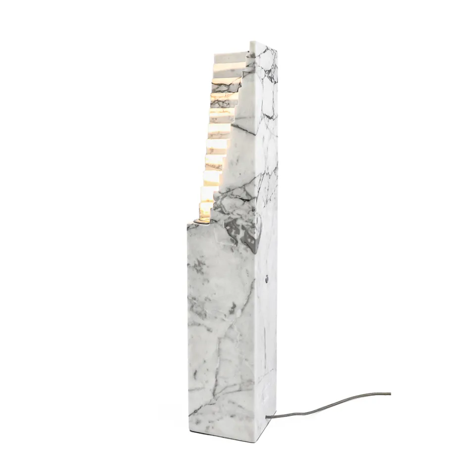 Lamp in Paonazzo Marble and Different Sizes Made in Italy - Daichi Viadurini